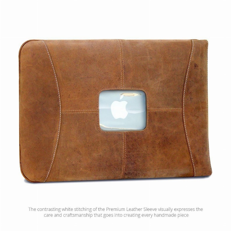 MacCase Premium Leather MacBook Pro Sleeve - 15" Brown