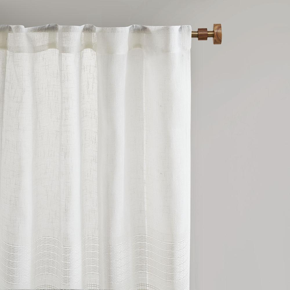 Yarn Dye Sheer Curtain Panel Pair