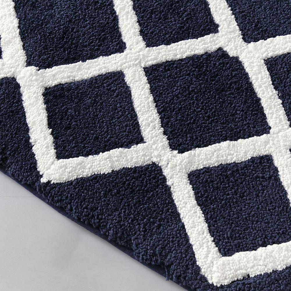 100% Polyester Reversible Tufted Microfiber Rug, Navy