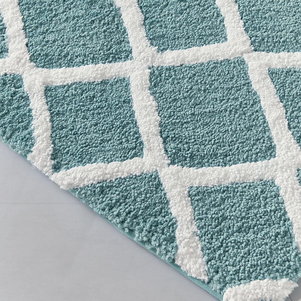 100% Polyester Reversible Tufted Microfiber Rug, Aqua