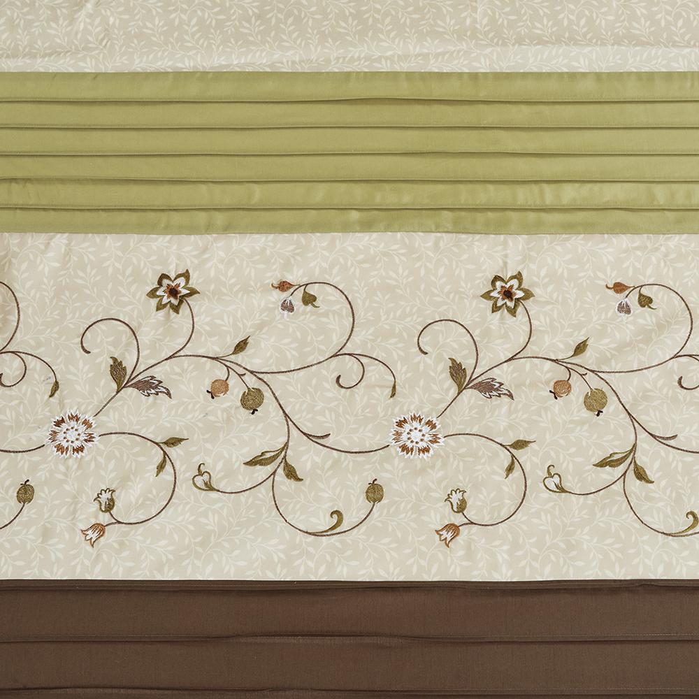 Faux Silk Lined Shower Curtain w/Embroidery,MP70-1918