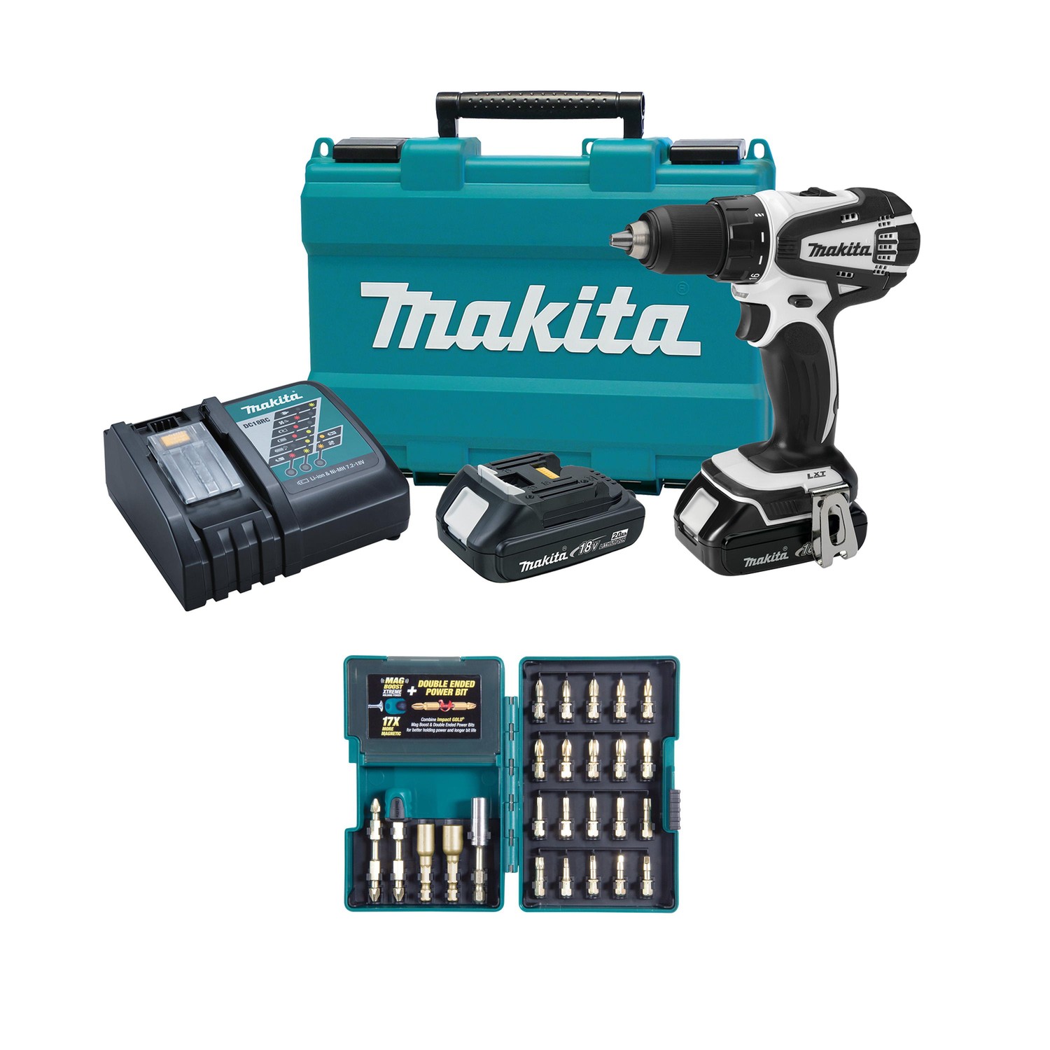 Makita 18V Compact Li-Ion 1/2" Driver-Drill Kit Set