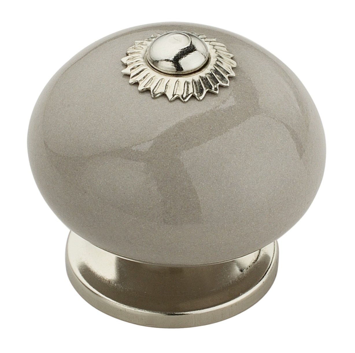 Greyed Round 1-3/5 in. (41mm) Grey Cabinet Knob