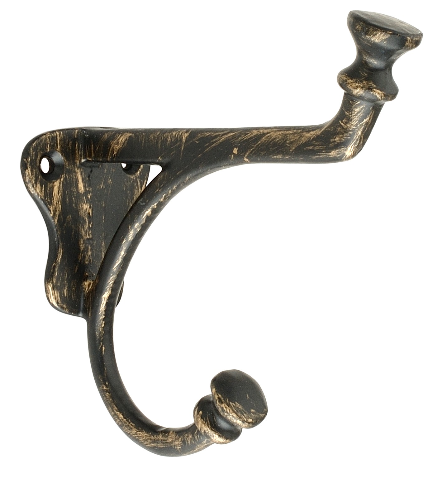 Bead Tripped 4-3/10" Antique Brass Hat & Coat Hook