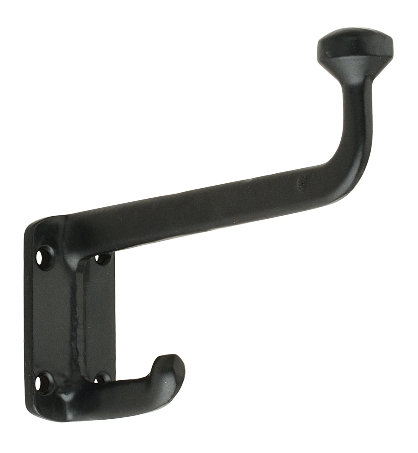 Straight 4-1/2" Black Finish Hat & Coat Hook