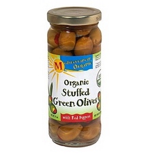 Mediterranean Organics Stuffed Green Olives Red Peppers (12x8.5Oz)