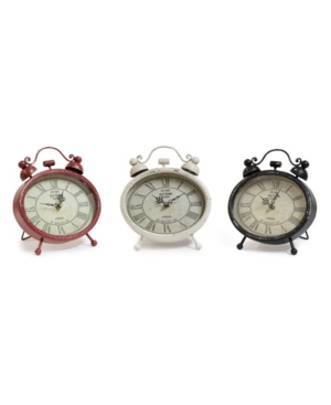 Tabletop Clock (Set of 3) 10"H 1AA Bat Not Incl. Metal/Glass