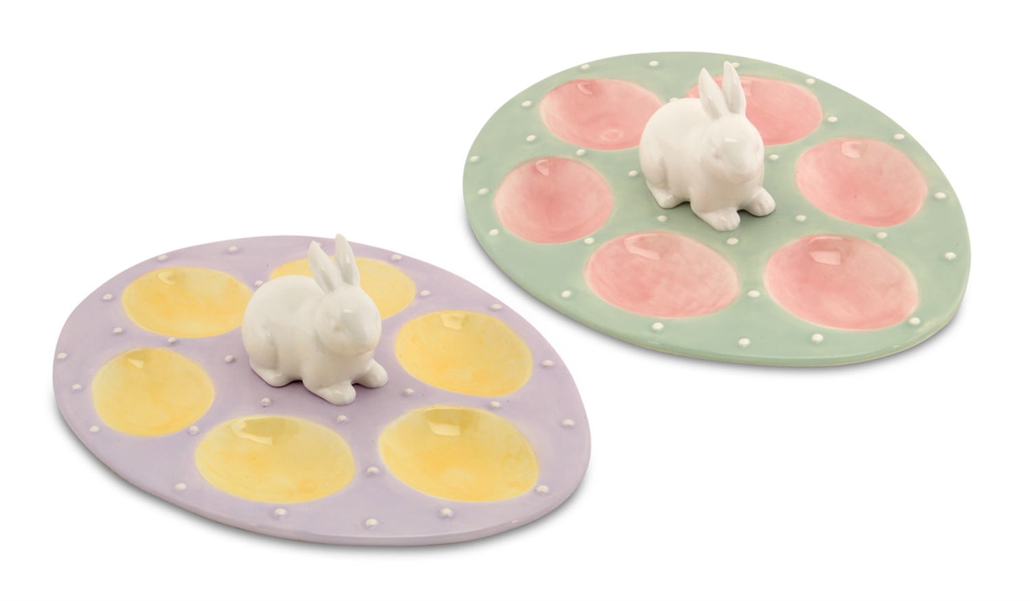 Easter Bunny Egg Plate (Set of 2) 10"D Ceramic