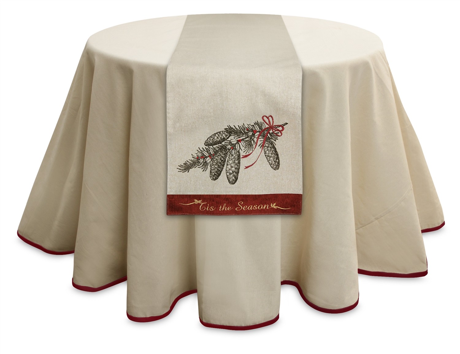 Pinecone Table Runner (Set of 2) 72"L Polyester