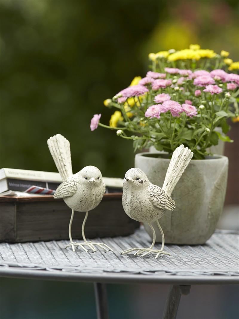 Bird Figurine (Set of 8) 6"H Polyresin/Metal