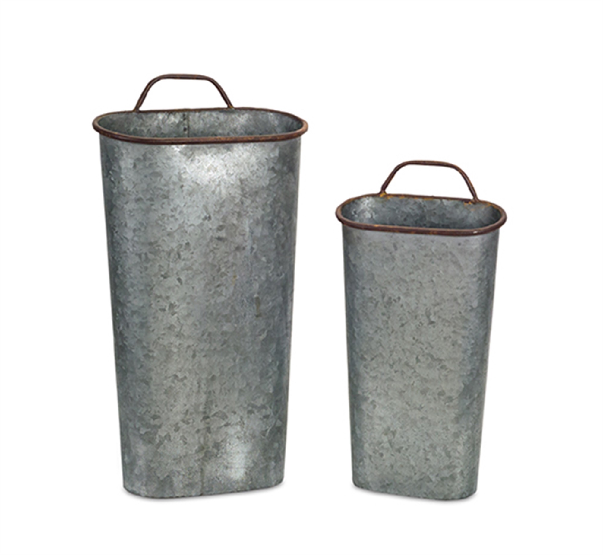 Wall Bucket (Set of 2) 8.25" x 17"H, 9" x 21"H Metal