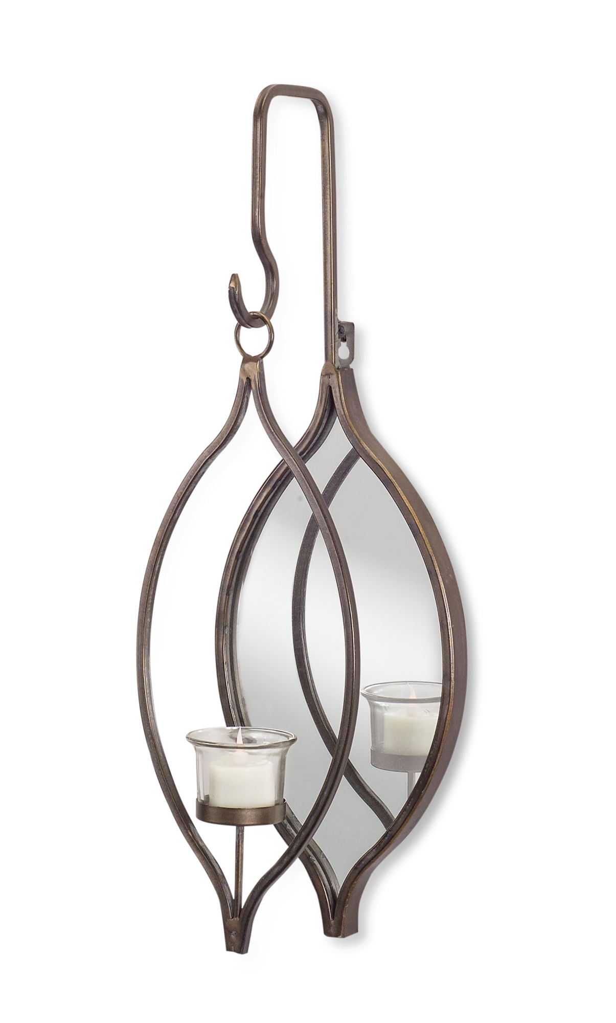 Hanging Votive Holder (Set of 2) 6.25" x 19.5"H Metal/Glass