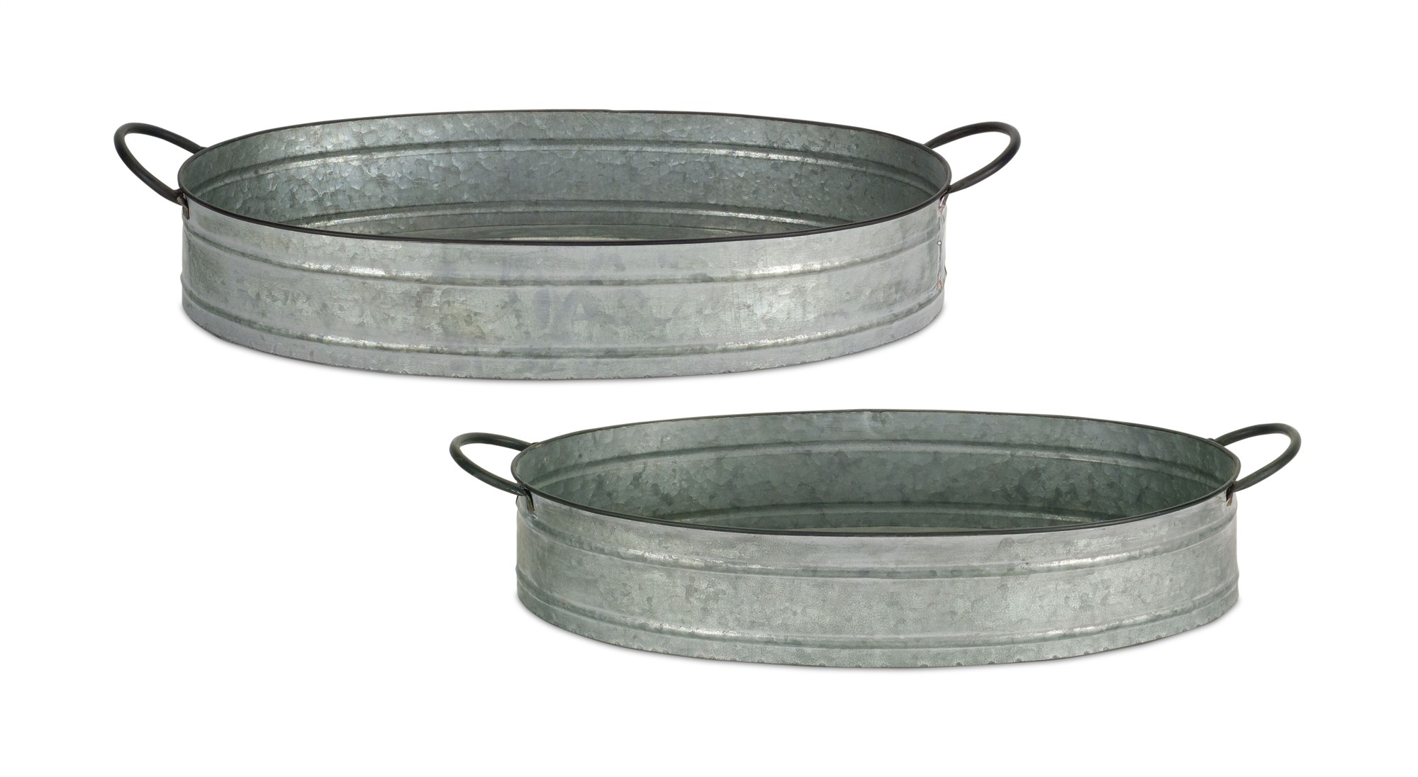 Tray (Set of 2) 23.5" x 5"H, 25.25" x 5"H Metal