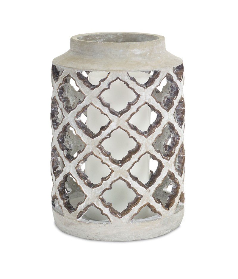 Candle Holder 12.25"H Cement