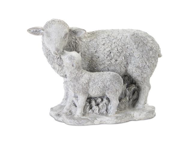 Lamb Family (Set of 2) 9" x 6.75"H Resin/Stone Powder