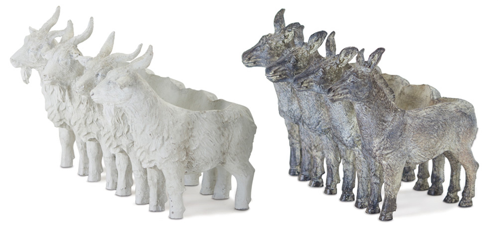 Donkey/Goat X4 (Set of 2) 5.5" x 6.5"H Resin/Stone Powder