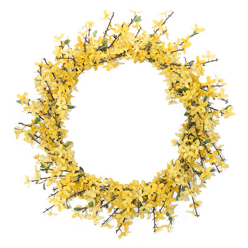 Forsythia Wreath 25.5"D Polyester