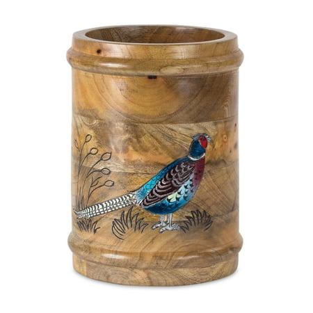 Pheasant Container 6.5"D x 9"H Wood