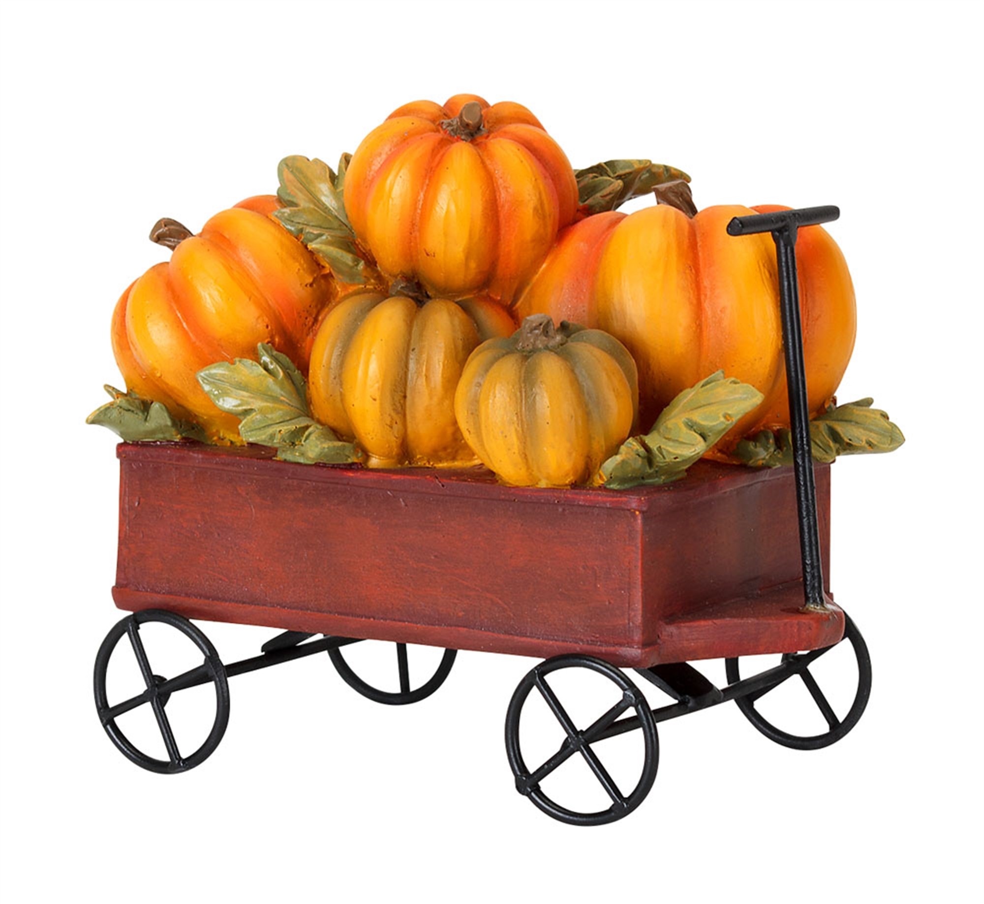 Wagon w/Pumpkins 6.25"L x 5"H (Set of 4)  Resin