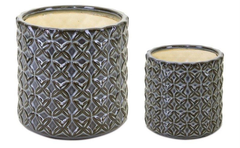 Pot (Set of 2) 4.5"D x 4.5"H, 6.5"D x 6.25"H Terra Cotta