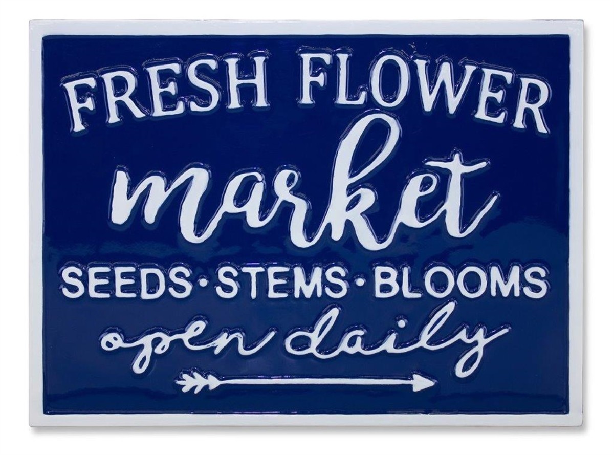 Fresh Flower Market Sign 16"L x 12"H Metal