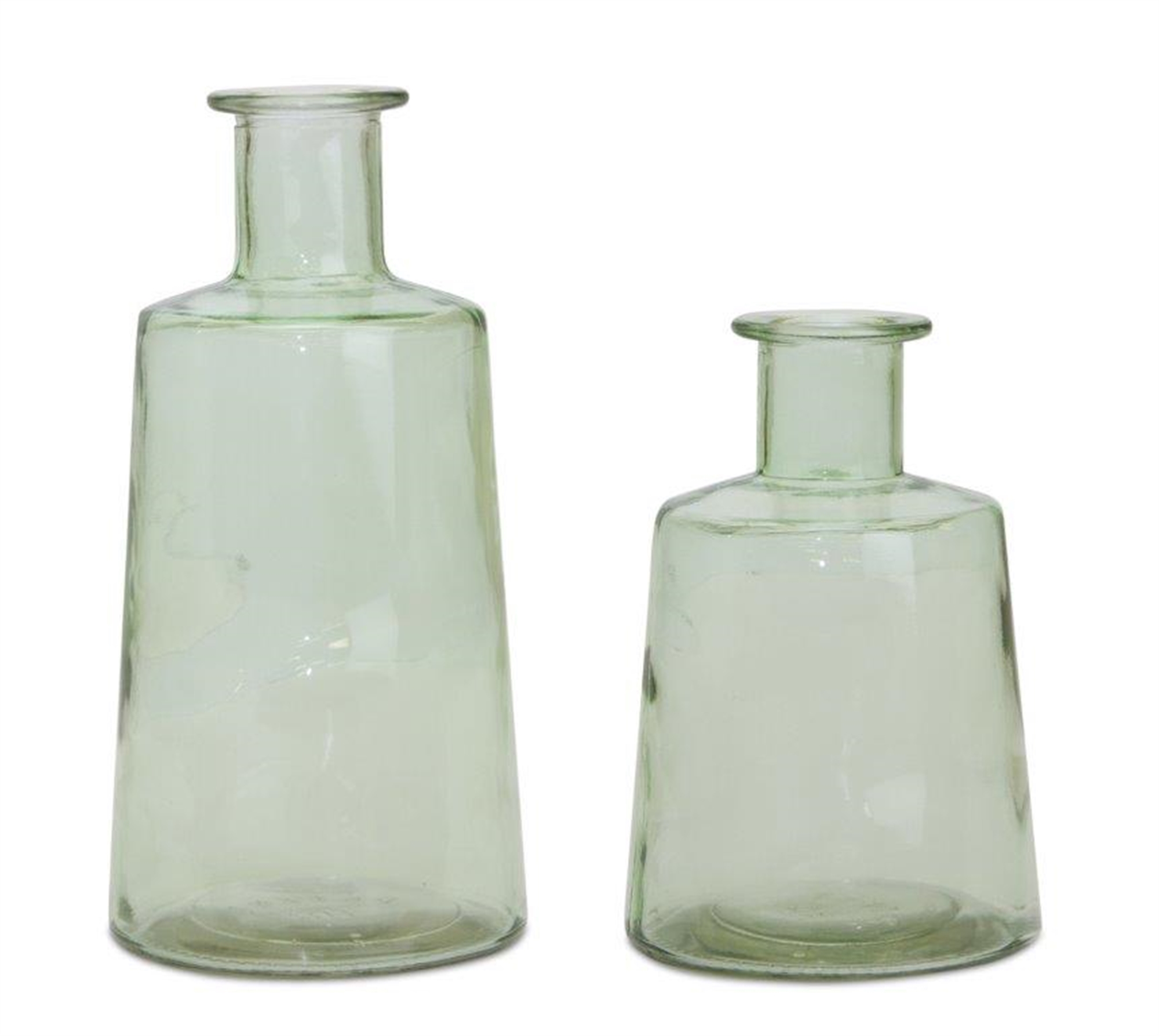 Bottle (Set of 2) 7"H, 9.5"H Glass