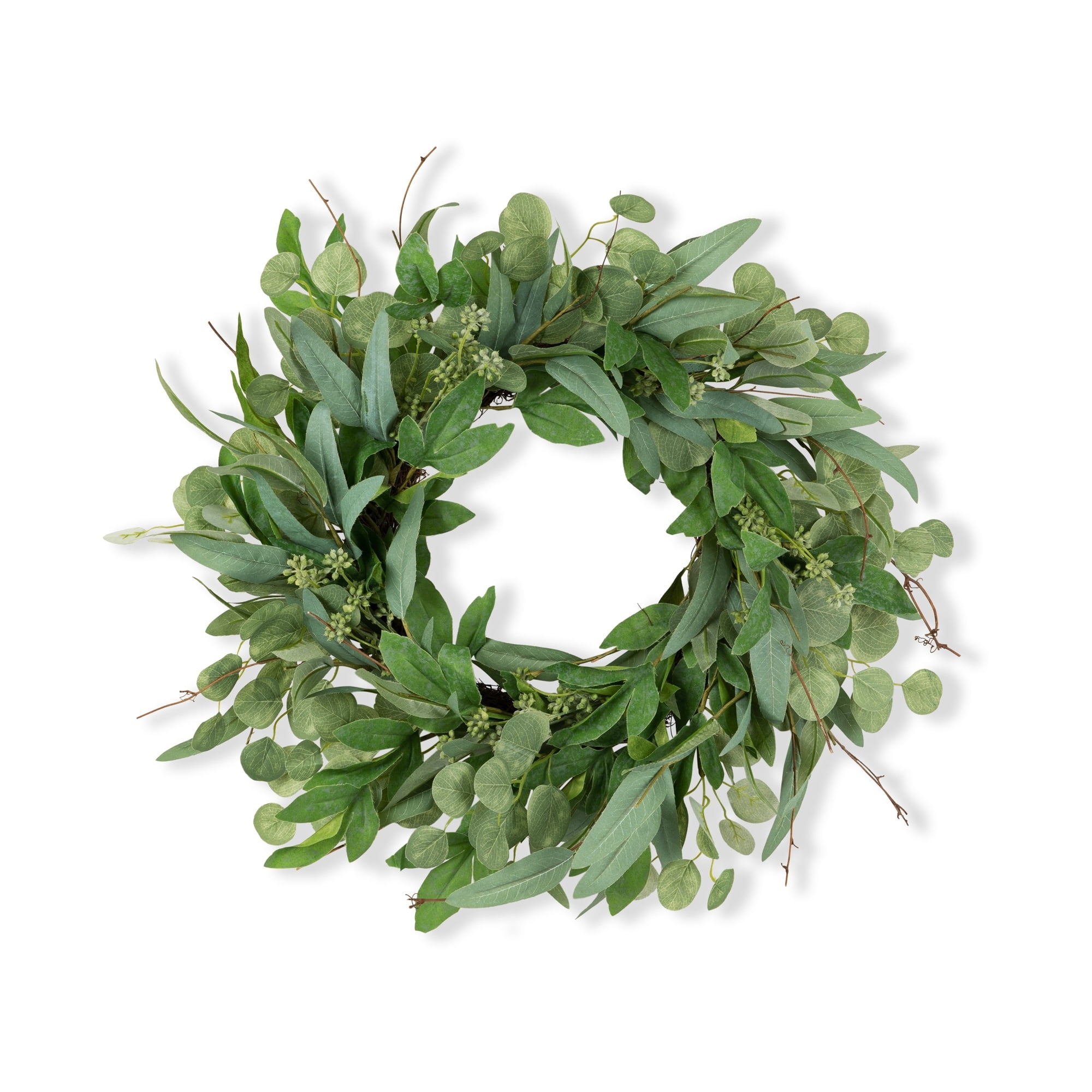 Mixed Eucalyptus Wreath 27"D Fabric