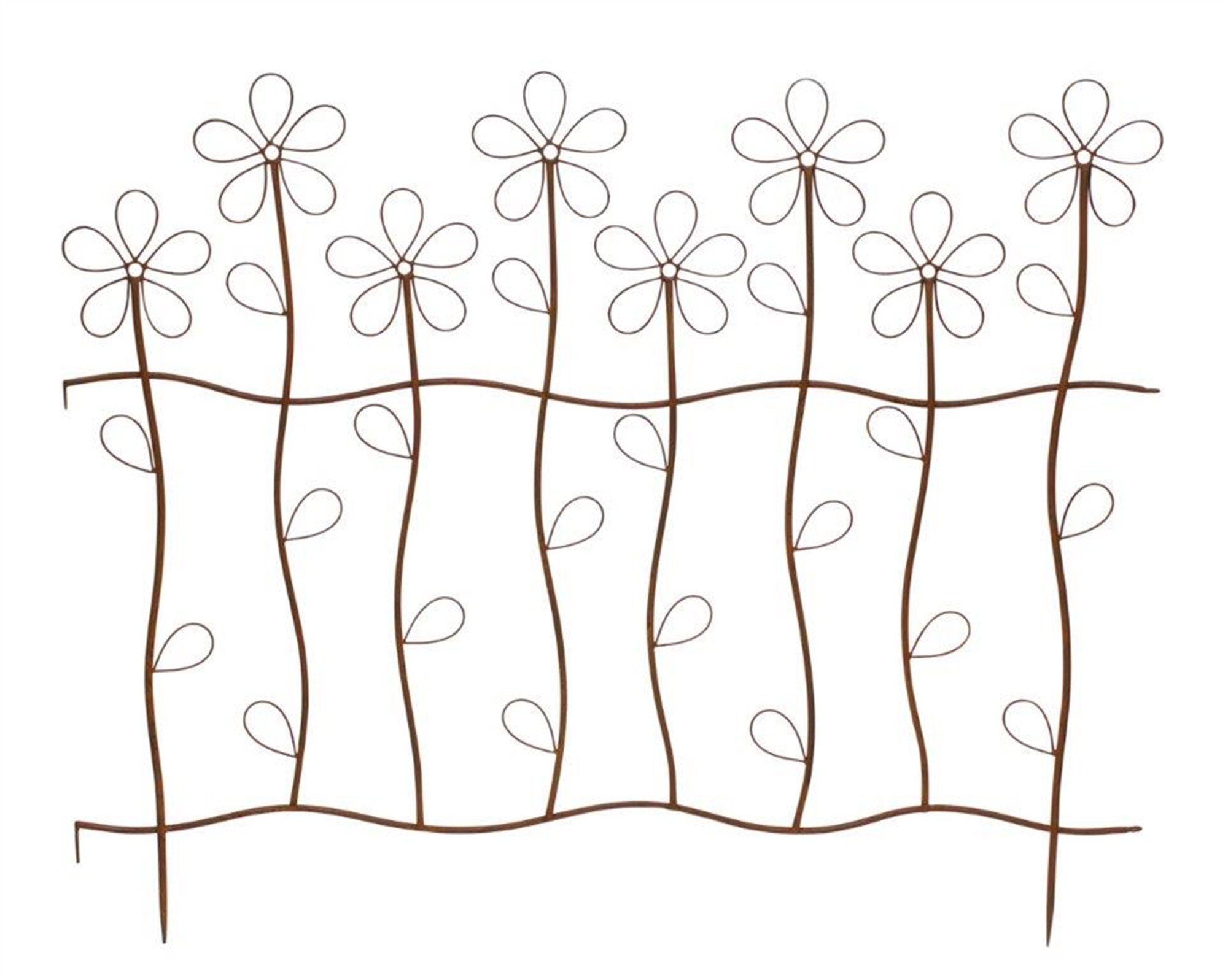 Floral Fence 43.5"L x 35"H Iron