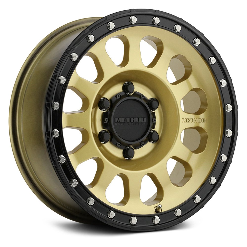 MR315, 17X8.5, 0MM OFFSET, 6X135, 87MM CENTERBORE, GOLD/BLACK STREET LOC