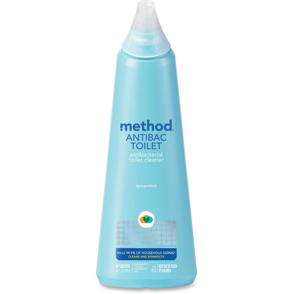 Method Antibacterial Toilet Cleaner - Liquid - 24 fl oz (0.8 quart) - Spearmint Scent - 6 / Carton - Blue