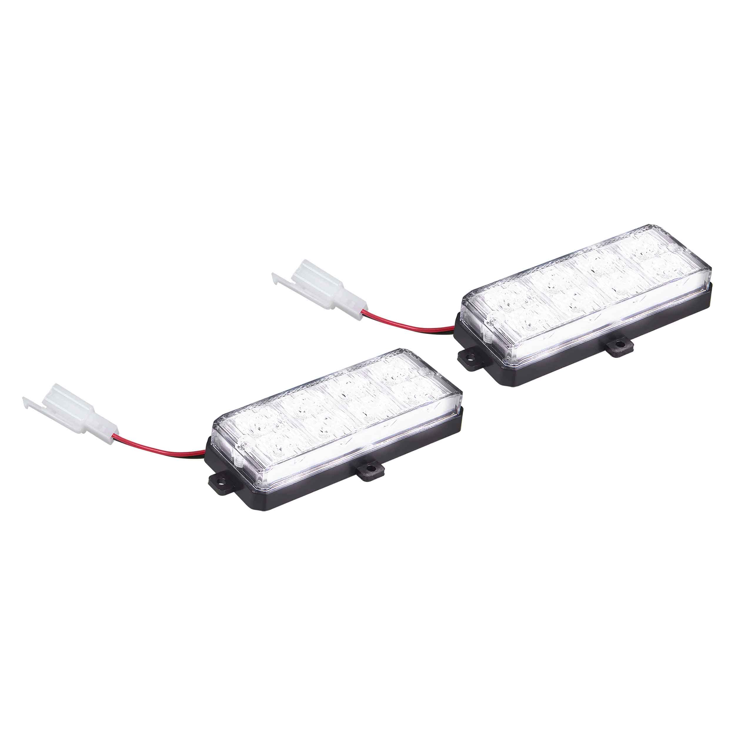 WHITE GRILLE STROBE KIT  8 LED 2PACK