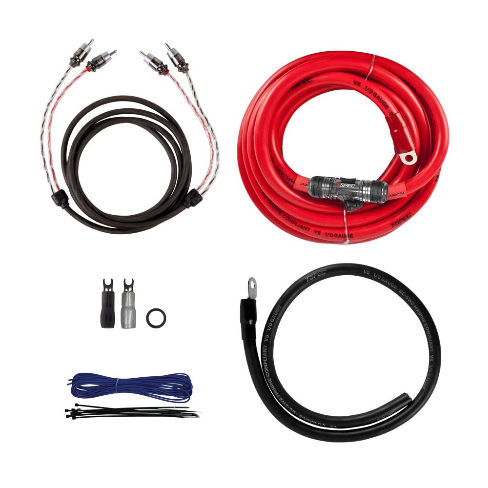 V12 1/0 AWG AMP KIT  6000 W WITH RCA CABLE