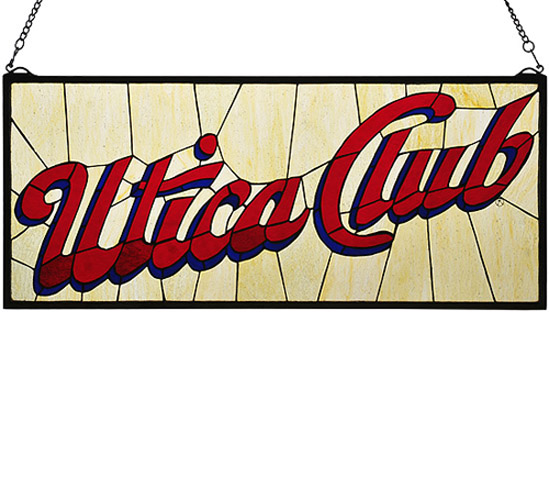 31"W X 13"H Utica Club Stained Glass Window