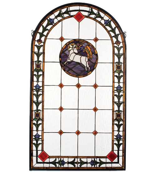 23"W X 40"H Lamb of God Stained Glass Window