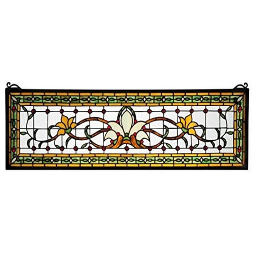 33"W X 10"H Fairytale Transom Stained Glass Window