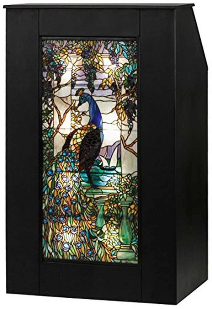 52"H Tiffany Peacock Wisteria Lighted Podium