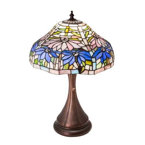 18" High Poinsettia Fluted Accent Lamp