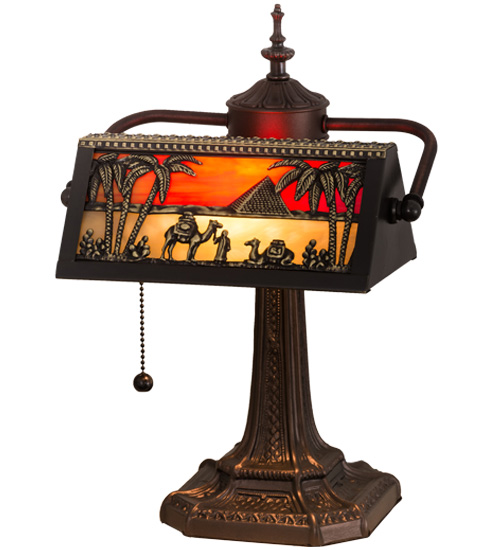 15.5"H Camel Mission Banker's Lamp