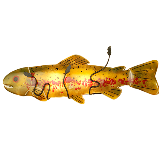 29"W Metro Fusion Brown Trout Wall Sconce