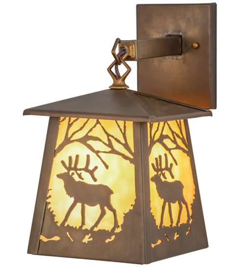 7"W Elk at Dawn Hanging Wall Sconce