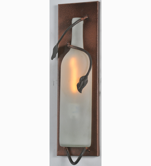 4"W Tuscan Vineyard Wine Bottle Wall Sconce