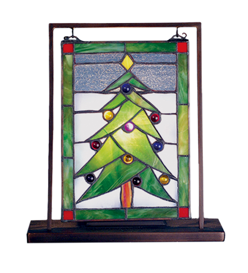 9.5"W X 10.5"H Christmas Tree Lighted Mini Tabletop Window