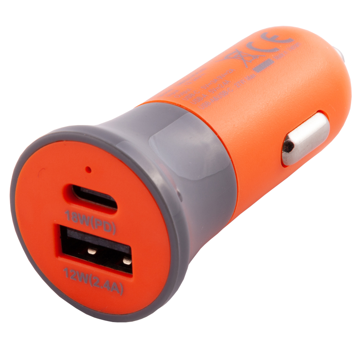 Hi-Vis Dual Port 30W DC Charger Orange