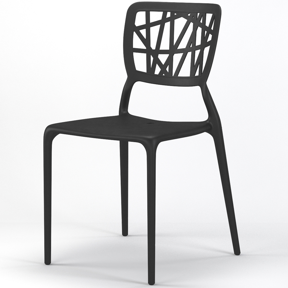 Verdant Stackable Dining Side Chair in Black