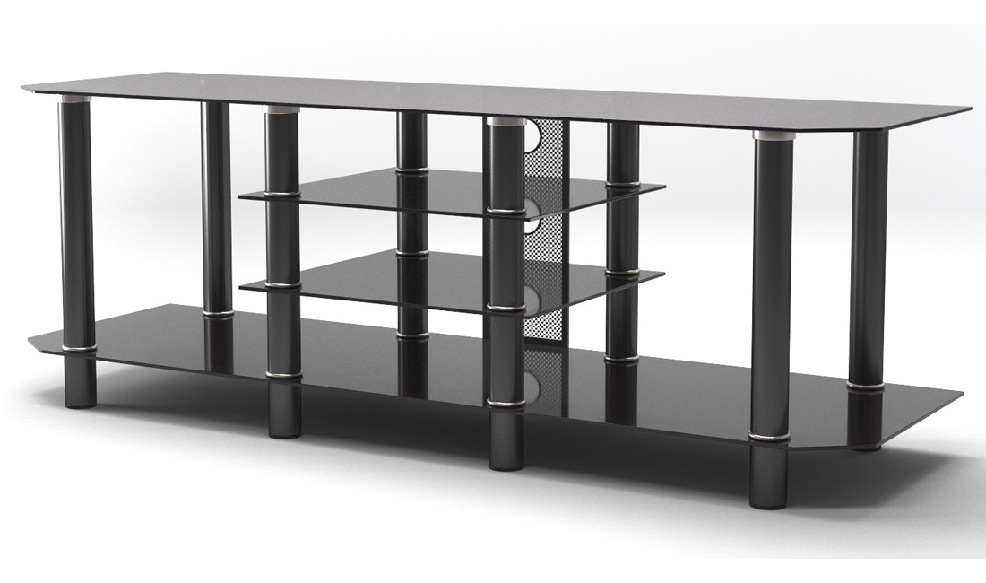 Salerno 60" Glass TV Stand in Black