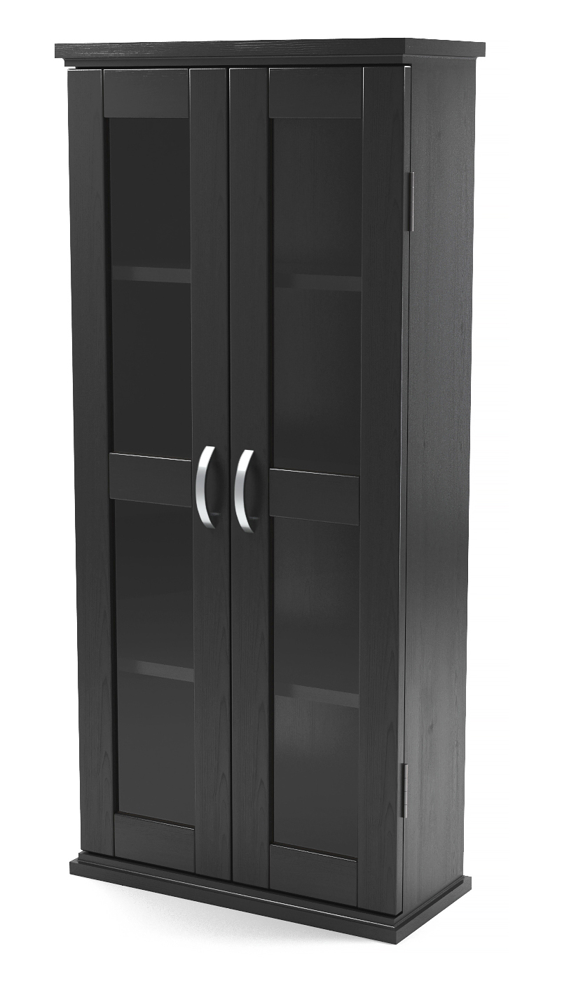 Kirkwell 41" Wood DVD Tower in Black