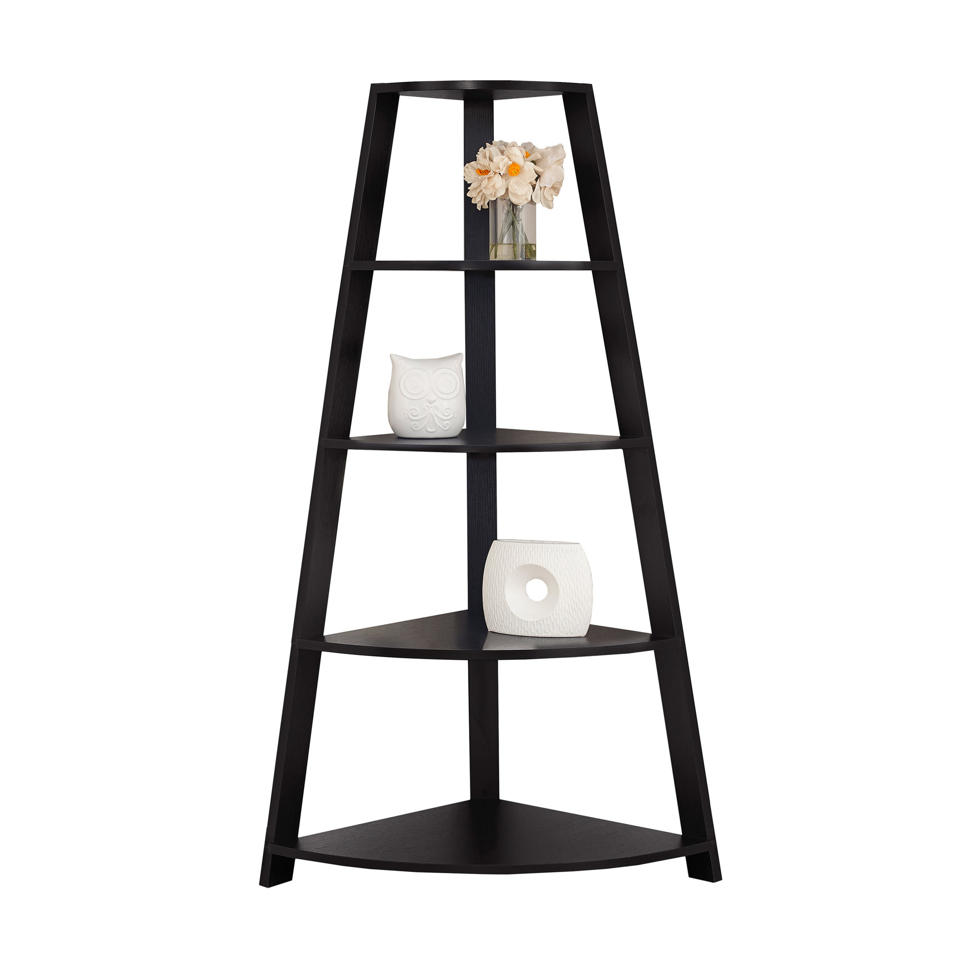 BOOKCASE - 60"H / CAPPUCCINO CORNER ACCENT ETAGERE