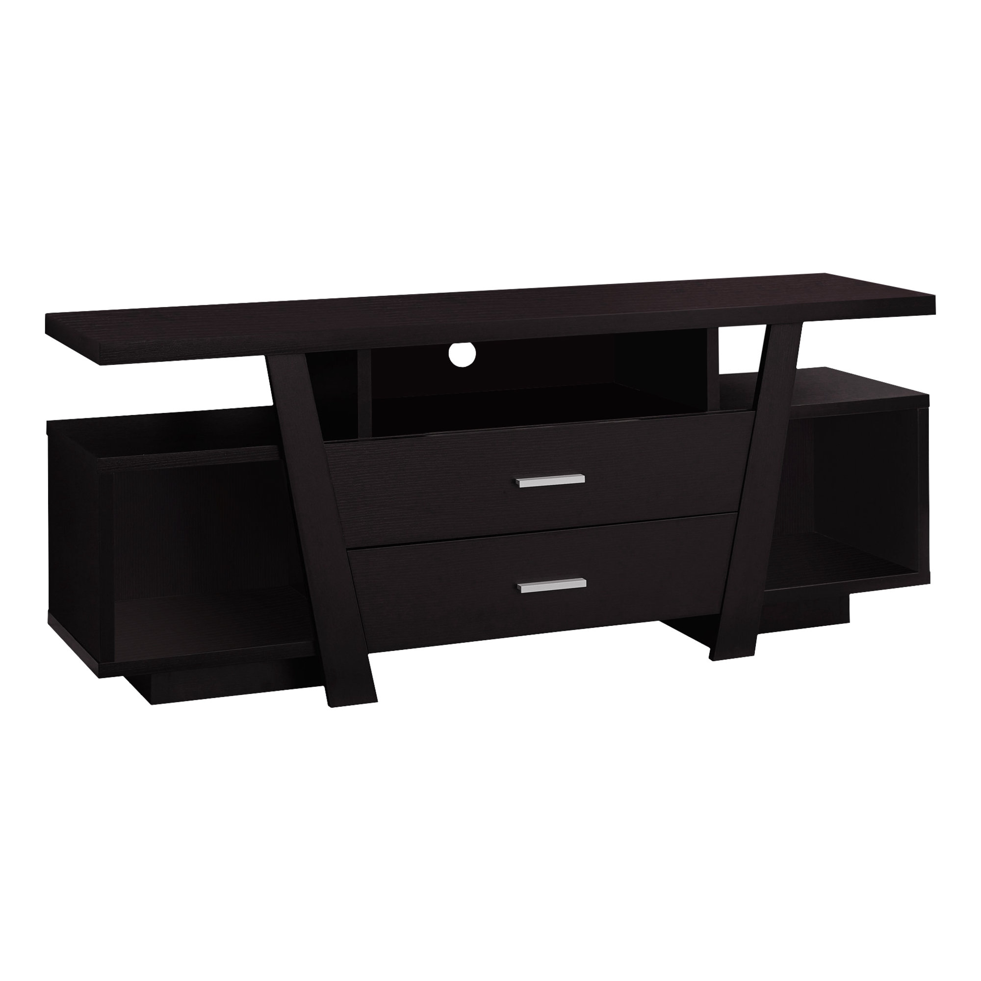 TV STAND - 60"L / CAPPUCCINO WITH 2 STORAGE DRAWERS