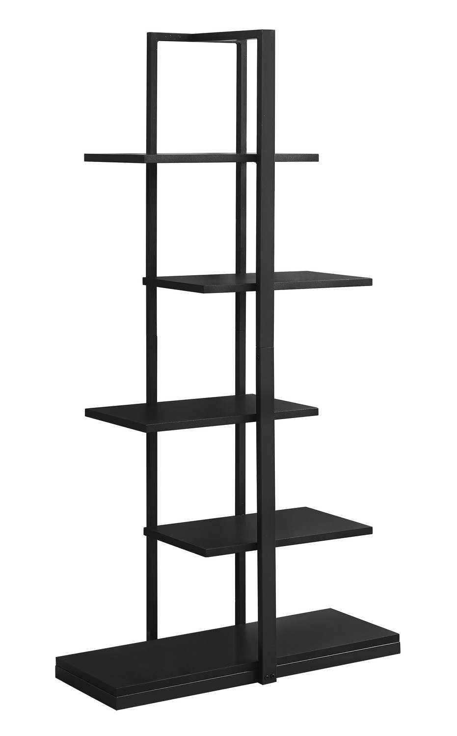 5 SHELF BOOKCASE - 60"H / BLACK / BLACK METAL