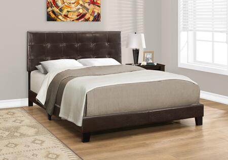 BED - QUEEN SIZE  / DARK BROWN LEATHER-LOOK